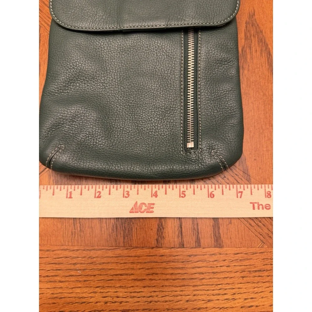 Tignanello Dark Green Leather‎ Shoulder Bag Handbag Purse